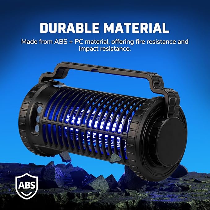 Portable Solar Powered Bug Zapper, 3 Mode (Sensor Auto/UV Light/LED) Mosquito Zapper with 4000mAh Battery, Portable Waterproof Rechargeable Fly Trap for Indoor Outdoor, Home, Patio (Black)