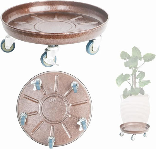 2 Pack Metal Heavy Duty Plant Caddy With Wheels 16 Inch, Round Plant Caddy Suitable For Outdoor and Indoor Mobile Flower Pots, Don't Worry About This Metal Product Getting Deformed or Damaged.