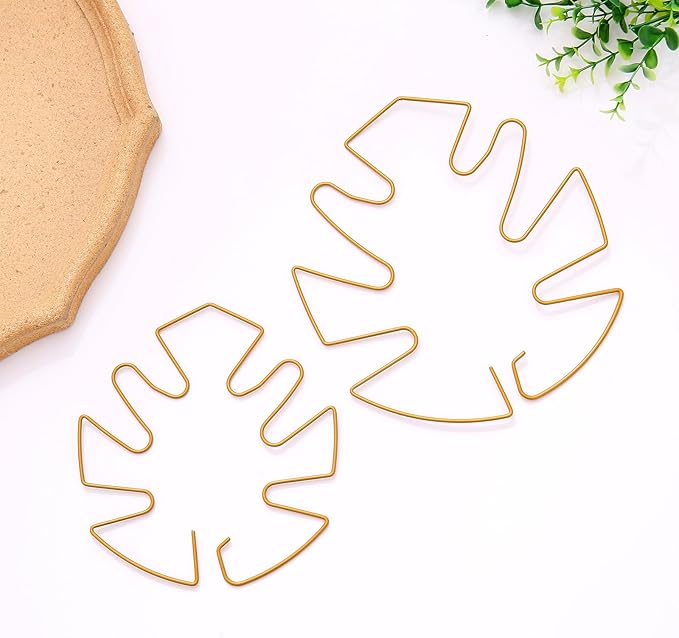 Spiritlele 5 Pcs Gold Plant Stem Support Holder Set Monstera Plant Support Clamp Growth Accessories for Indoor Plants Small