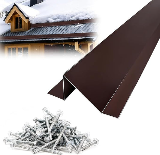 3.9 Ft Metal Roof Snow Guards with Screws Snow Stops for Metal Roofs Ice Guards for Aluminum Roofing Panels, Wood Canopy, 24 PCS - 93 Ft Kit Brown