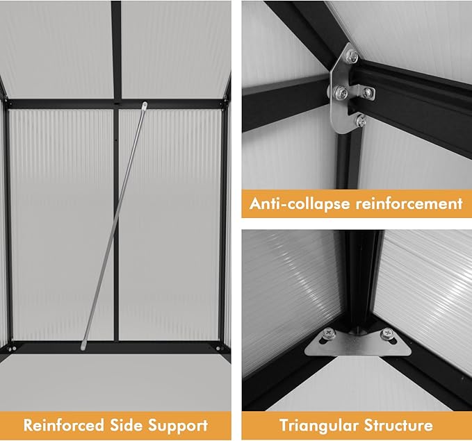 6×4FT Greenhouse for Outdoors, Walk in Green Houses for Outside and Winter Garden Planting, Enhanced Aluminum Mini Greenhouse Withstands Bad Weather to Protect Vegetable or Plants