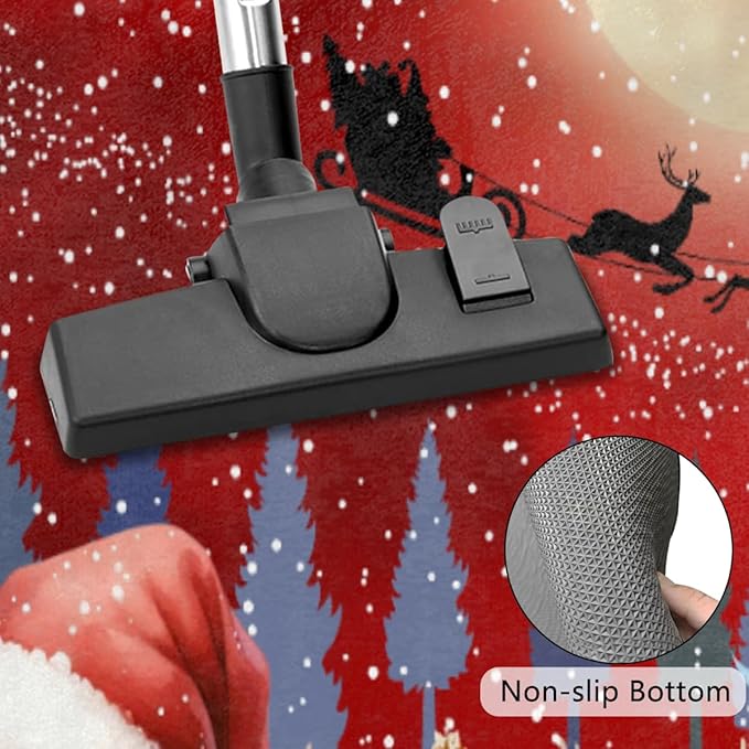 Christmas Half Round Door Mat, Merry Christmas Snow Scene Santa Elk Semicircle Door Mats, Non Slip Area Rug Soft Doormat for Indoor Entrance Wear Resistant Welcome Mat for Garage Patio Home 24 x 36 In