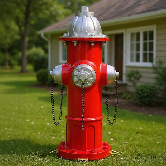 Fire Hydrant for Dogs to Pee On, Dog Fire Hydrant Pee Post Outdoor Statue for Yard Lawn Decor, Garden Sculpture Dog Porch Potty, 13.5" H × 5.9" L × 5.1" W (Retro)