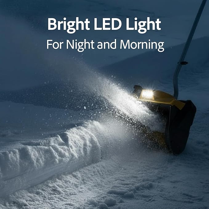 Cordless Snow Shovel Compatible with Dewalt 20V Max Battery(Tool Only), 12” Brushless Snow Blower Electric Power Snow Thrower, w/LED Light, Adjustable Direction, for Driveway Walkways Snow Removal