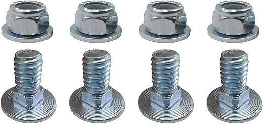 4pk 710-0451 710 0451 Stainless Steel Mounting Carriage Bolt Nuts kit fits Cub Cadet MTD 784-5580 710-0451 712-04063 Snowblower Skid Shoe (5/16-18)3/4"