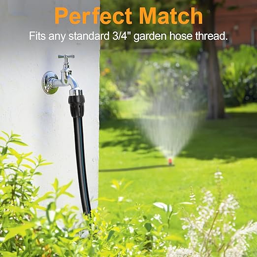 Universal 3/4 Inch Female Pipe Thread to 1/2 Inch Drip Irrigation Tubing Adapter, 6 Pack 1/2 In. Barbed Drip Line x 3/4 In. Faucet PVC Adapter Connect 3/4" FHT Garden Faucet Hose Bibb