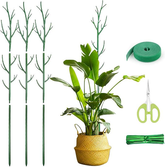 3 Pack Plant Support Stakes for Indoor Plants, Climbing Plant Support Structures for Pothos, Monstera, Philodendron Garden Plant Stakes with Twist Ties, Plant Ties and Scissor
