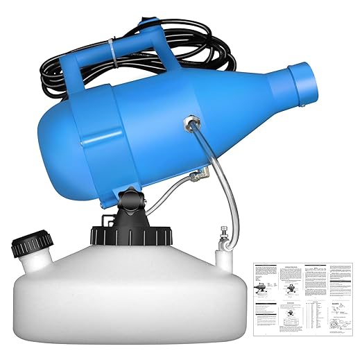 4.5L(1.2Gallon) Portable Electric ULV Fogger Sprayer, 26-32ft Spraying Distance Atomizer Mist Rate 150-260ml/min Cold Fogger Machine, for Home,Hotel,Church,School,Lawn,Yard,Garden
