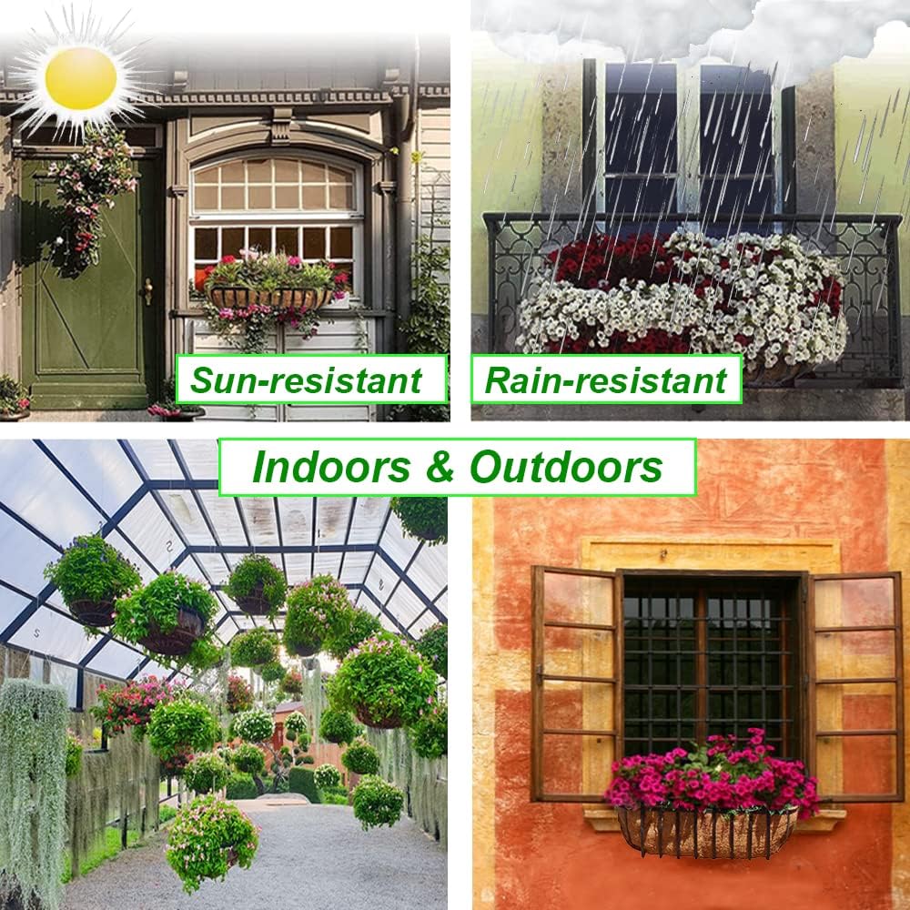 EROCK 2PCS Coco Liner Trough, 24/30/36/48 inch Half Moon Shape, Brown, Natural Coconut Fiber, Indoor/Outdoor, Perfect for Flower Basket & Window Box, 2 Levels, Breathable, 1 lb, 7x24x8 inches