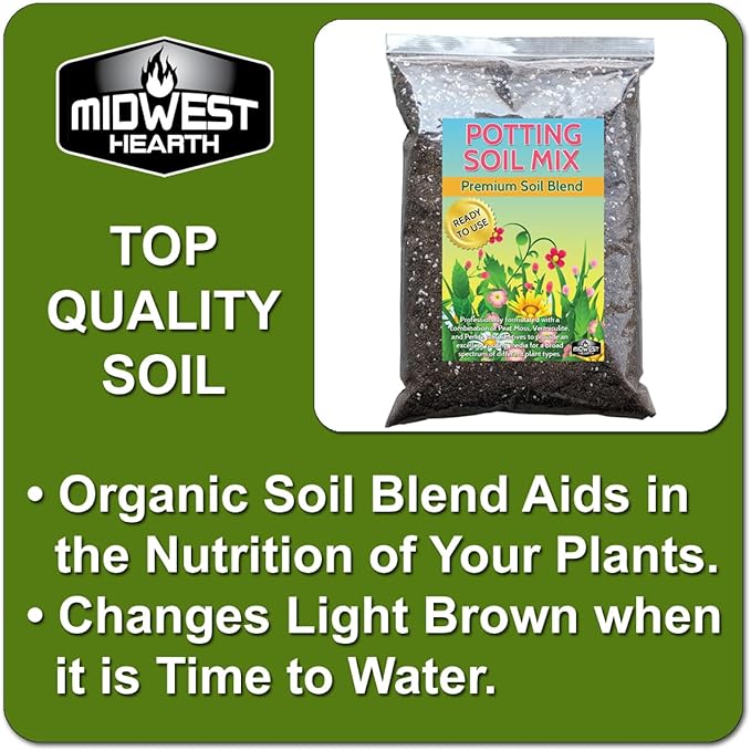 Premium Potting Soil Mix with Peat Moss, Vermiculite, Perlite (Made in USA) (4 Dry Quarts)
