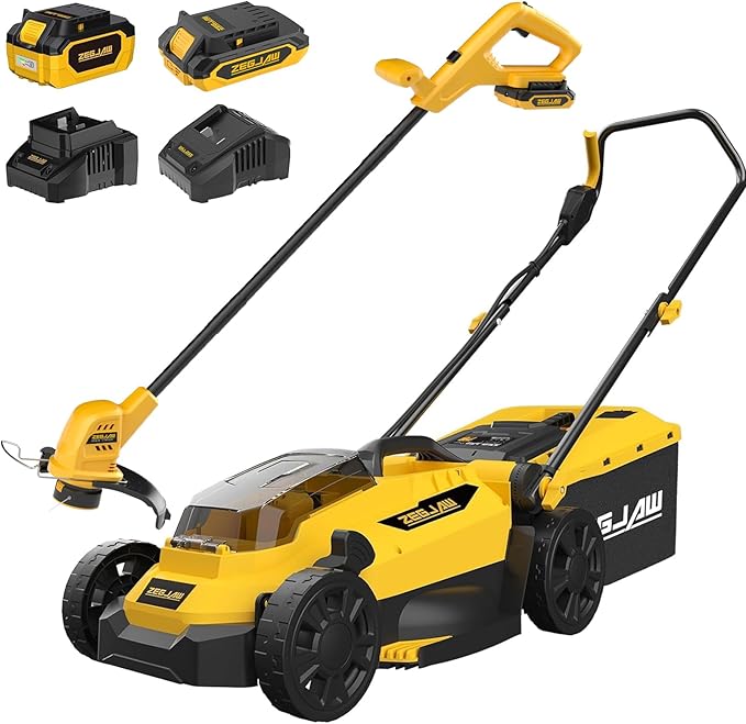 13-Inch 20V Cordless Lawn Mower & 10 Inch 20V Weed Wacker Cordless