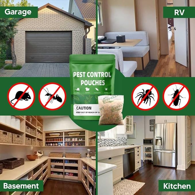 Pest Control, Mouse Repellent Pouches, Rodent Repellent, Mice Repellant Indoor, Peppermint Mice to Repel Spider, Ant, Roach & Mosquito, Rat Repellant Outdoor, Keep Mouse Out of Camper-10P