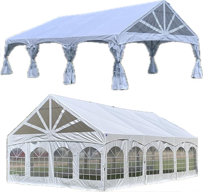DELTA 30'x20' PVC Marquee Tents for Parties, Large Party Tent, Outdoor Wedding Tent, Heavy Duty Fire Retardard Waterproof Canopy, Carpas para Fiestas,Outdoor Event + 6 Storage Bags