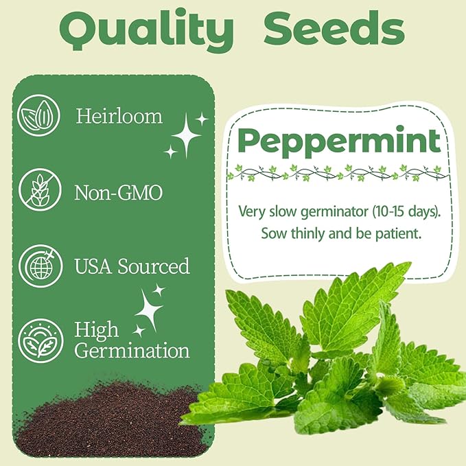 Herb Seed Pods Kit Hydroponic - Refill Pod for All Indoor Garden, 8 Grow Pods with Seeds of Peppermint, Compatible with All Hydroponics Growing Systems