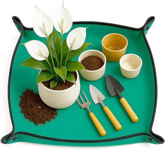 OXIHOUSE&CO- Repotting Mat, 29.5"x29.5", Green, Perfect for Indoor & Outdoor Plants, Easy Storage, Durable Design, Potting Mat, Repotting Mat for Indoor Plants, Plant Mat, Planting Mat