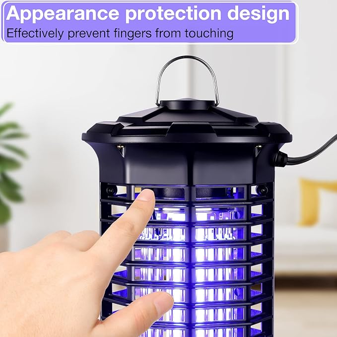 3 Pieces Bug Zapper Outdoor Indoor Electric Mosquito Zappers Fly Traps Waterproof Mosquito Killer Electronic Insect Killer Catcher with Light for Home, Garden, Backyard, Camping, Patio, Room