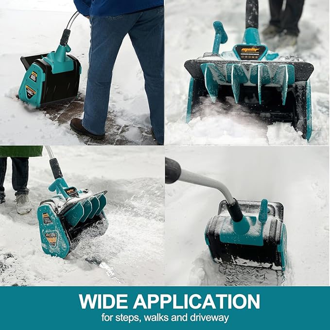 36V Cordless Snow Shovel Compatible with Makita 18V Battery(Tool Only), Electric Power Snow Thrower, Handheld Snow Blower with 13.2" in. Width 8" in. Depth, 26.5' ft Throwing Distance