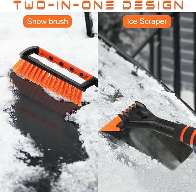 Ice Scraper and Snow Brush for Car Windshield, Snow Scraper for Car, Snow Winter Car Necessities, Multi Functional Car Snow Removal Tools, Car Accessories Gift for Women and Man (Enhanced)