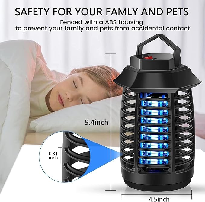 Bug Zapper, 3000V High Powered Mosquito Fruit Fly Zappers Killer, Insect Fly Swatter Zapper Mosquito Trap Outdoor, Fly Traps, Gnat Killer for Indoor, Home, Garden, Backyard