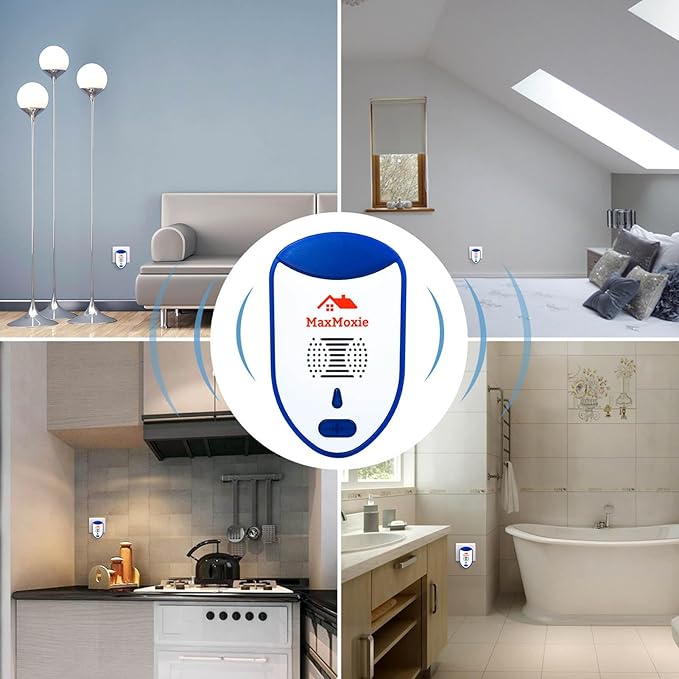 Ultrasonic Pest Repeller Humane Mice Control Electronic Insect Repellent Reject Rodent Bed Bug Spider Rat Defender Home Animal Plug in 2 Pack