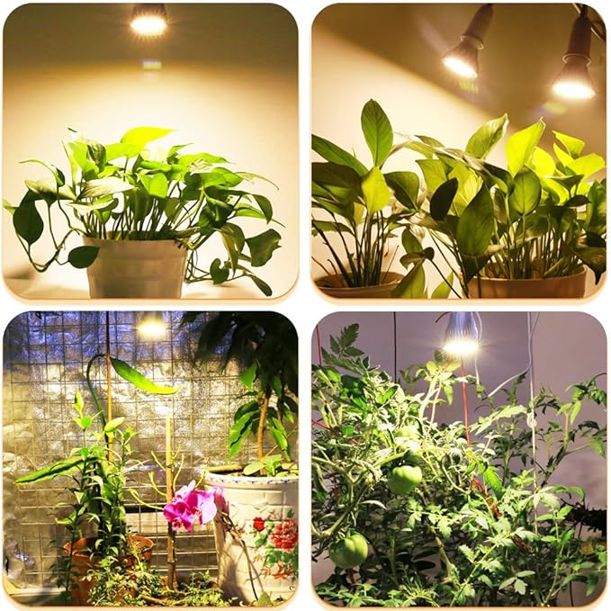 MILYN 2 Pack LED Grow Light Bulb, 30W Full Spectrum Plant Light Bulb Warm LED Grow Lights for Indoor Plants Vegetables, Flowers, Houseplants and Seedlings, E26 Lamp for Greenhouse, Garden, Hydroponic