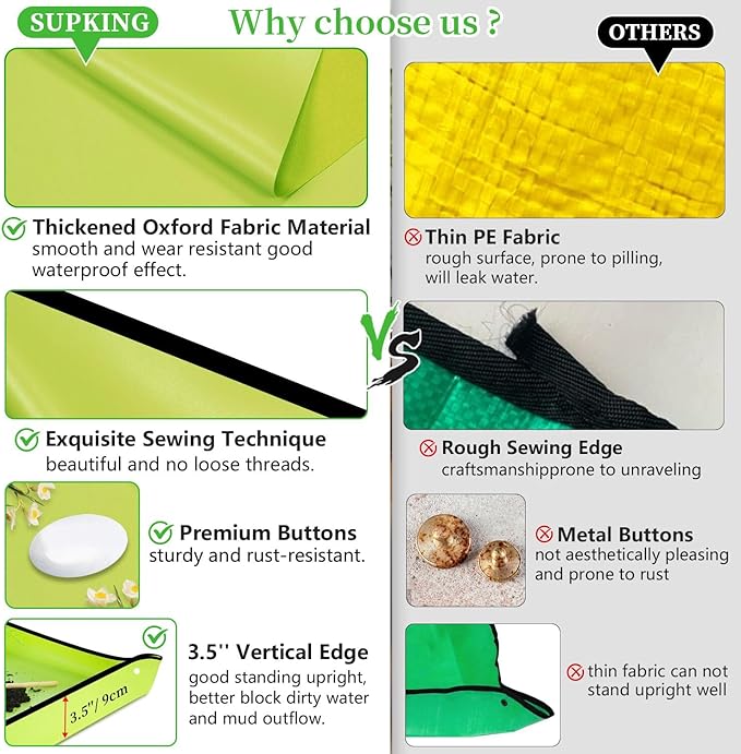 SupKing Repotting Mat 29.5"x 29.5" for Indoor Plant Transplanting Green Large Garden Mat Gift for Plant Lovers Oxford Fabric Portable Potting Tray for Gardening Mess Control