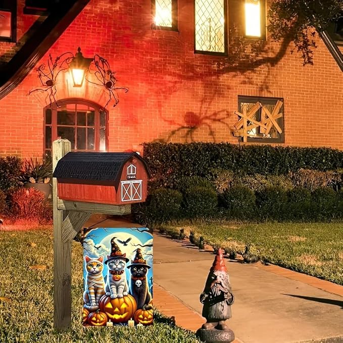 Halloween Garden Flag 12x18 Inch Double Sided Happy Halloween Cat Pumpkin Garden Flags Outdoor Seasonal Holiday Banner Outside Decorations Yard Flag