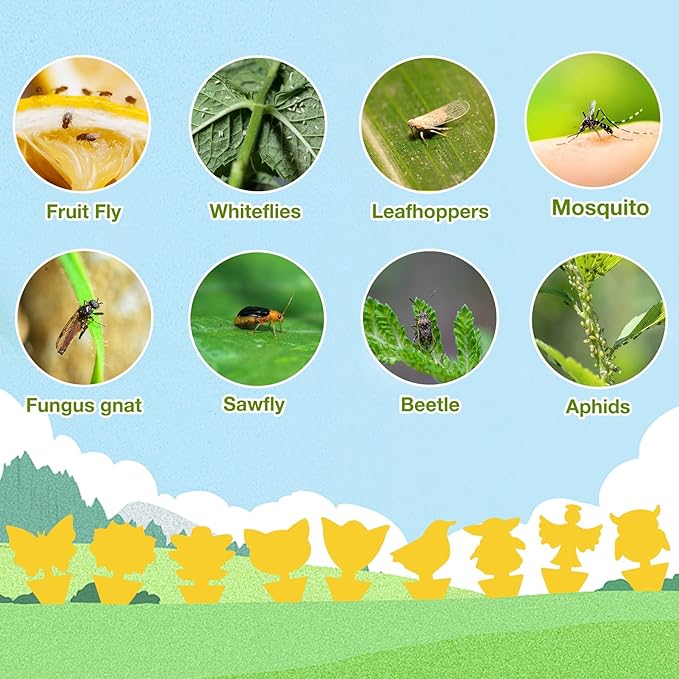 120 Pack Fungus Gnat Traps for House Indoor, Fungus Traps Fruit Fly Traps for Indoors Gnats Sticky Traps for Plants Yellow Sticky Traps for Gnats