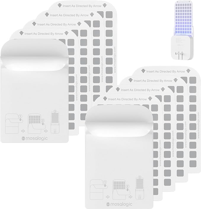 Mosalogic Indoor Fly Trap Refill Glue Cards, Double Sided Sticky Cards Replacement for UVLA1001 Fly Insect Trap - 10Pack