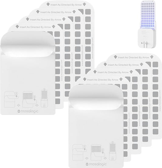 Mosalogic Indoor Fly Trap Refill Glue Cards, Double Sided Sticky Cards Replacement for UVLA1001 Fly Insect Trap - 10Pack