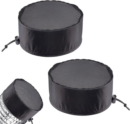 2 Pcs Grow Tents Vent Cover - 8" Dustproof Duct Filter Vent Covers with Elastic Band and Fixed Buckle for Plant Grow Tent Accessories