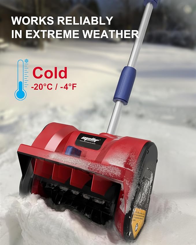 Cordless Snow Shovel Compatible with Milwaukee 18V Battery, 12” Brushless Snow Blower Electric Snow Thrower, Adjustable Front Handle & Deflector (w/ 4.0 Ah Battery & 4.0 Quick Charger)