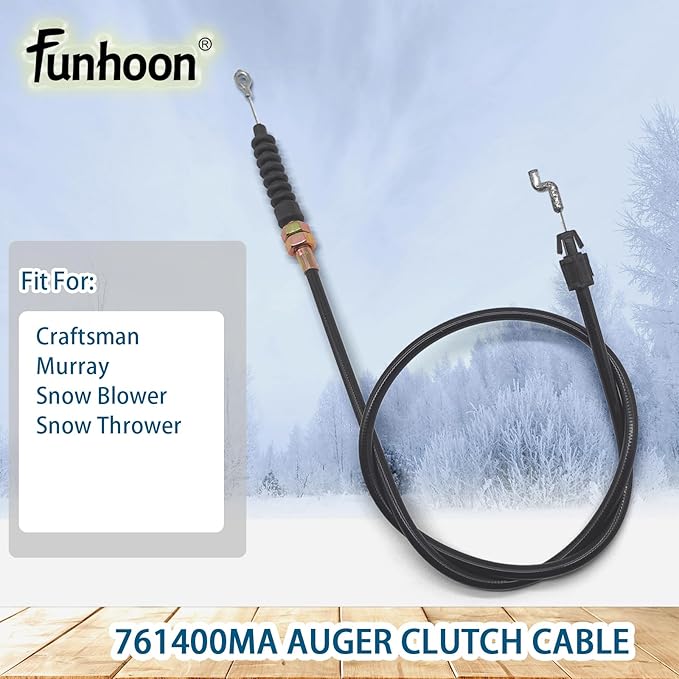 761400MA Auger Clutch Cable for Murray 627104X8 629104x35B Craftsman Briggs & Stratton Snow Blowers Replaces 340373 761400 761153