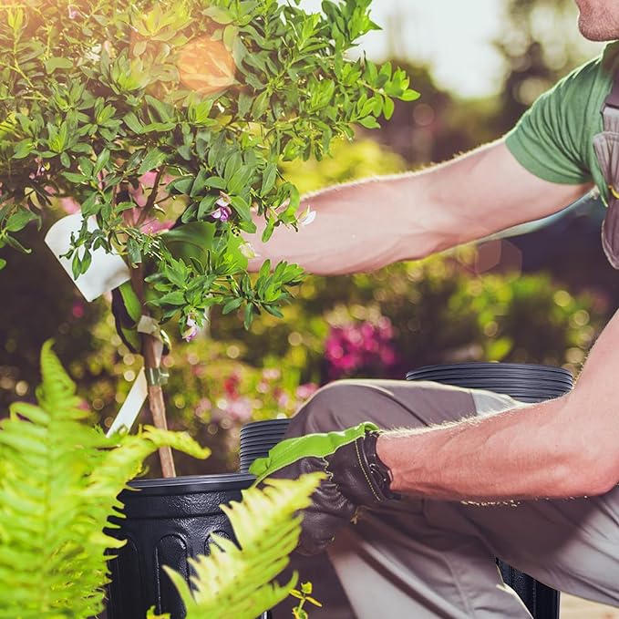 Anyumocz 60 Pcs 1 Gallon Flexible Plant Nursery Pots,Thickened Soft Plastic Seedling Pot with Holes,Flower Plant Container for Succulents,Cuttings,Transplanting,Home Garden(Black)