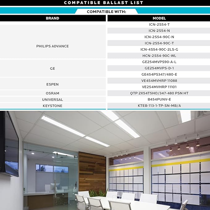 LUXRITE 30-Pack 4FT T5 LED Tube Lights, Type A+B, 24W=54W, 4000K Cool White, 45.78", Ballast and Ballast Bypass Compatible, Single or Double End Powered, F54T5 Fluorescent Replacement, Damp Rated