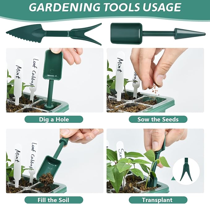 Artcome 10-Pack Seed Starter Tray, 12 Cells Each with Push-Up Ejector - Seed Starter Kit for Rapid Growth and Healthy Seedlings at Home - 120 Cells in Total