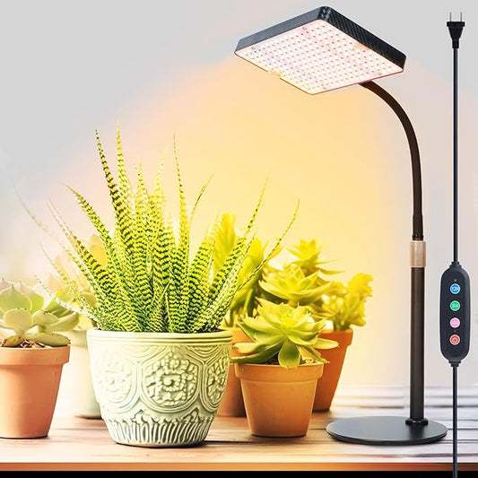 25W Table Top Grow Lights for Indoor Plants, Seed Starting, Bonsai with Timer Auto On/Off, 2500 Lumen Enough Bright Like A Small Sun for Your Jungle, Daisy Chain Function, 16"-24" Height Adjustable