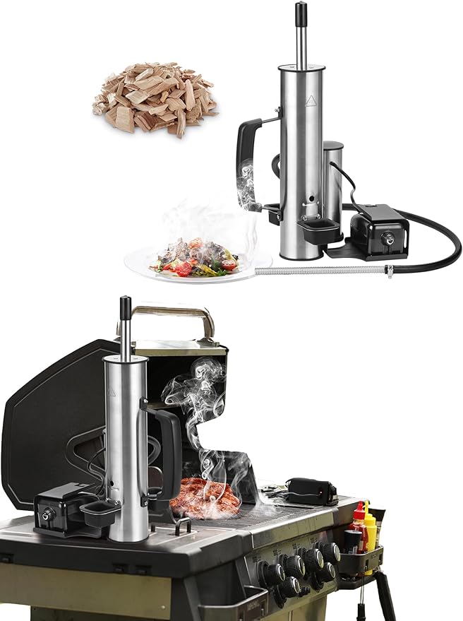 2025 Advanced Cold Smoke Generator, Tube for Pellet Smoker Upgrade, Generator for Gas Grilling, Portable Cordless Electric, Hot or Cold Smoking: Box for Any Grill, Gift for Men Dad Husband Friends