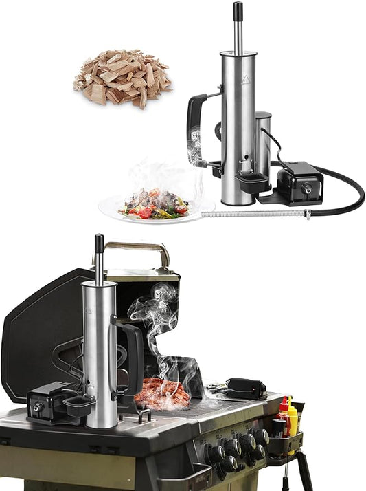 2025 Advanced Cold Smoke Generator, Tube for Pellet Smoker Upgrade, Generator for Gas Grilling, Portable Cordless Electric, Hot or Cold Smoking: Box for Any Grill, Gift for Men Dad Husband Friends