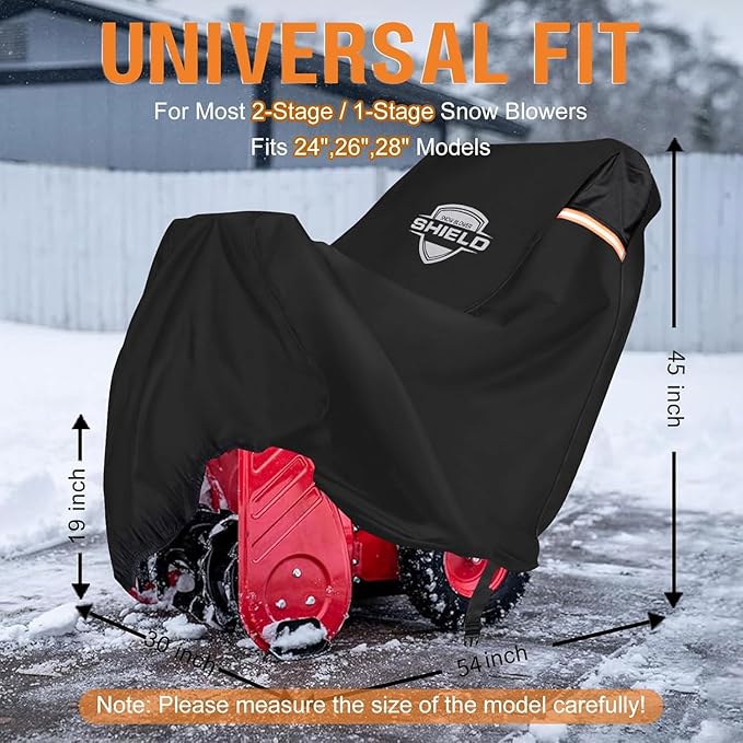 Snow Blower Cover, Heavy Duty 900D Waterproof Snowblower Cover, Outdoor Snow Thrower Protector, Universal Fit for Most Two-Stage&Single-Stage Snow Blowers for EGO, Honda, Ryobi, Cub Cadet, Ariens&Toro