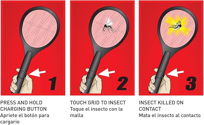 Black Flag 2-Pack Electric Bug Zapper Rackets – Mosquito & Fly Swatter, Battery Operated (Black)