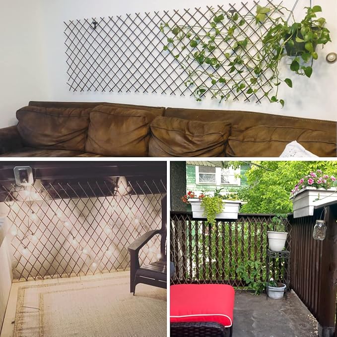 Expandable Willow Lattice Fence Panel Plant Support Garden Trellis for Climbing Vine Ivy Rose Cucumbers Clematis Outdoors Garden Yard, 36X92 Inch(1PC)