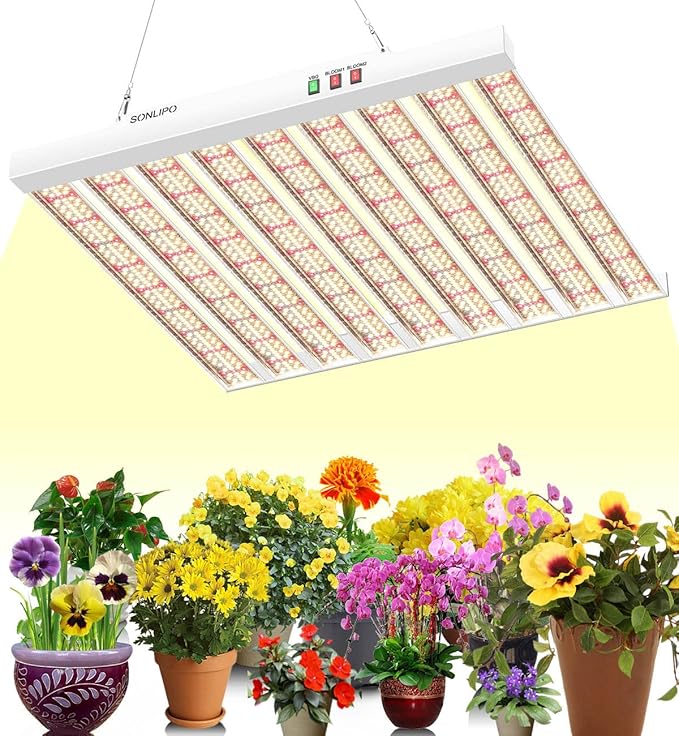 2024 New SPF4000 400W LED Grow Light 5x5ft Coverage with New Diodes & IR Lights Full Spectrum Veg Bloom Growing Lamps for Indoor Plants Seeding Flower Led Plant Light Fixture