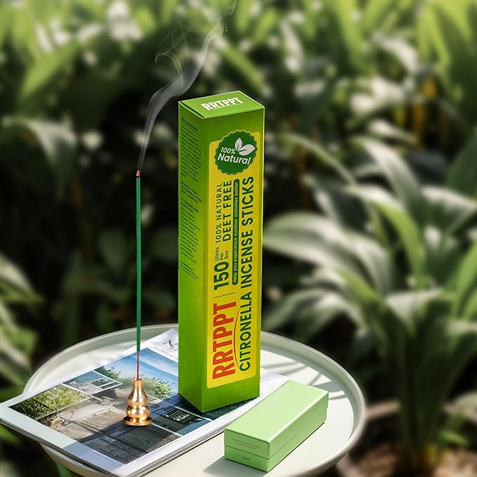 Citronella Incense Sticks with Natural Ingredients Citronella Oil Lemongrass Oil and Rosemary Oil Help You Better Enjoy Outdoor Life (150 Sticks)