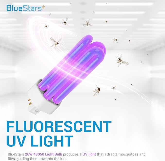 BlueStars Premium Quality 26W 3U 43050 4 Pin Base Replacement Bulbs for DynaTrap Indoor Models DT1750 and DT1775 - Pack of 4