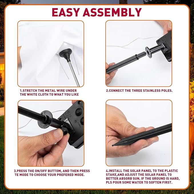 3Pack Halloween Solar Pathway Lights Ghost Stake Lights, Solar Powered Outdoor Decor for Yard, Lawn, Party & Halloween Decoration