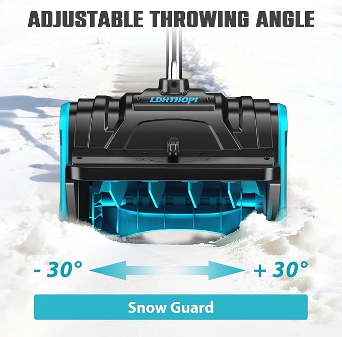 LDHTHOPI 40V Cordless Snow Shovel, 13-Inch Brushless Electric Snow Blower with Directional Plate, 2X 4.0 Ah Batteries & Quick Charger, Adjustable Front Handle and Deflector for Home,Yard and Patio