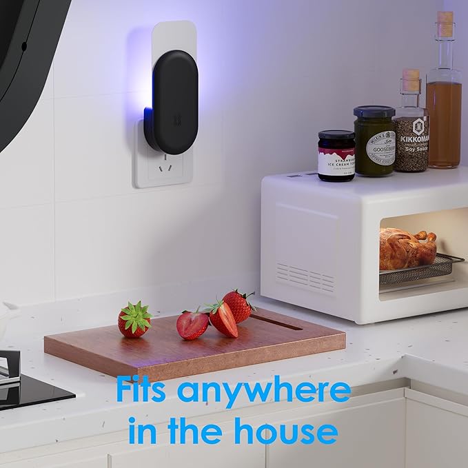 Fly Trap Indoor, 3 in 1 Plug-in Fruit Fly Trap,2 Trap Black and 10 Glue Cards, Fruit Fly Traps for Indoors, Flying Insect Trap for Gnat, Moth, Mosquito, Suitable for Every Part of The Home