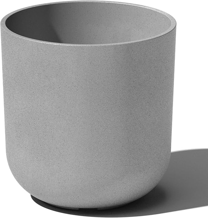 Veradek Mason Series Lima Planter - Round Planter for Indoor or Outdoor Porch/Garden | Made from Plastic-Stone Composite with Drainage Holes | Modern Décor for Succulents, Flowers, Small Plants