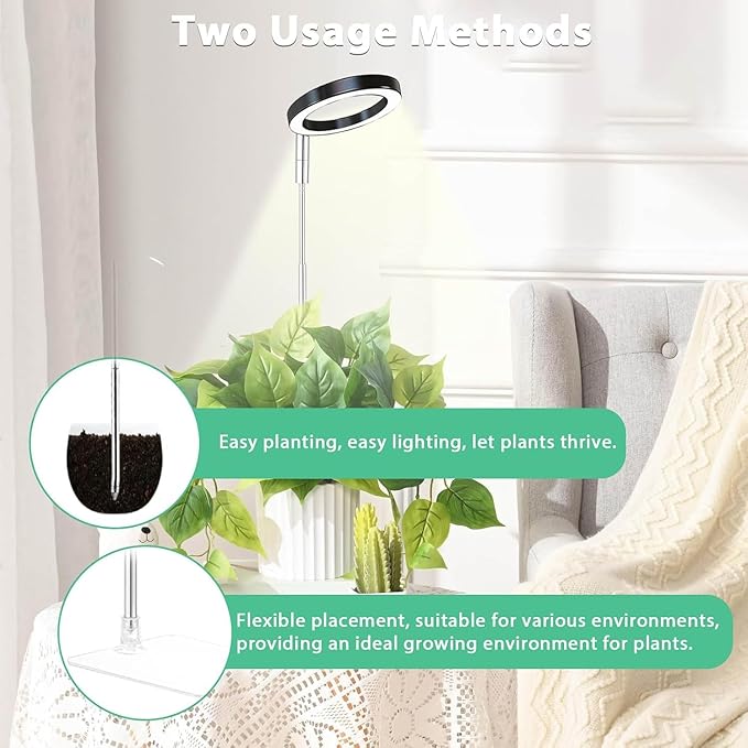 Plant Grow Light,yadoker LED Growing Light Full Spectrum for Indoor Plants,Height Adjustable, Automatic Timer, 5V Low Safe Voltage,Idea for Small Plant Light(3 Pack)